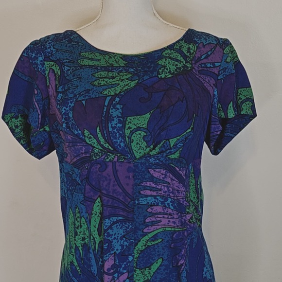 Vintage Sun Fashions of Hawaii Purple Maxi  Cape Dress size L - Picture 2 of 10